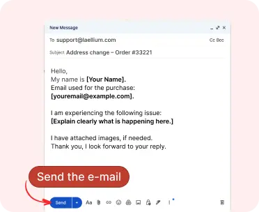 Screenshot showing send button